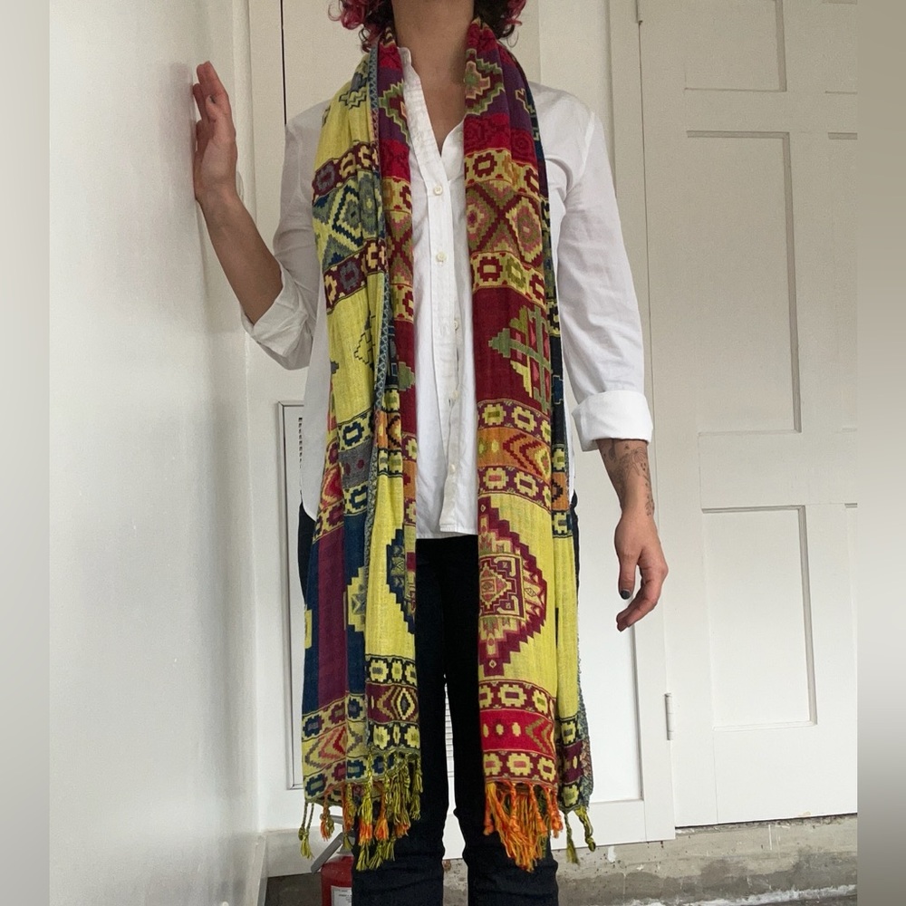 Colorful Geometric Patterned Scarf